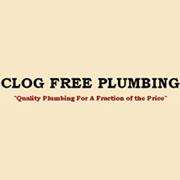 Clog Free Plumbing wordmark with the slogan Quality Plumbing For A Fraction of the Price